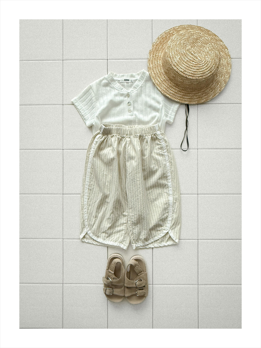 ［onu］Stripe round pants