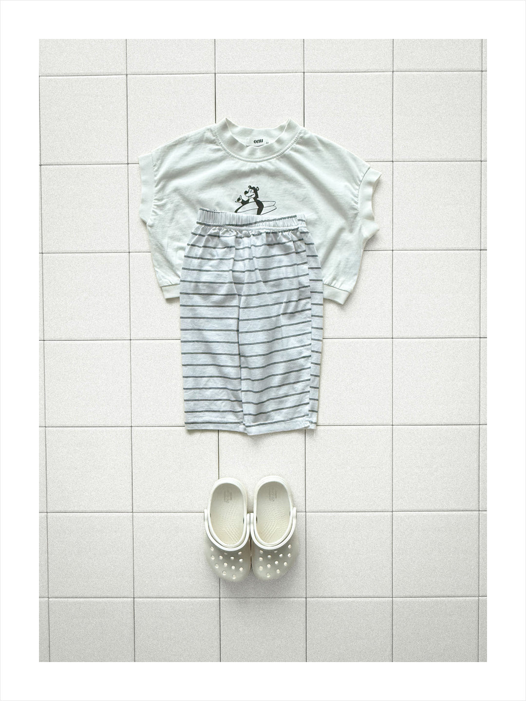 ［onu］Stripe relax pants