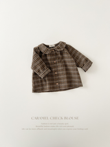 Caramel check blouse