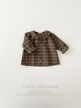 Caramel check blouse