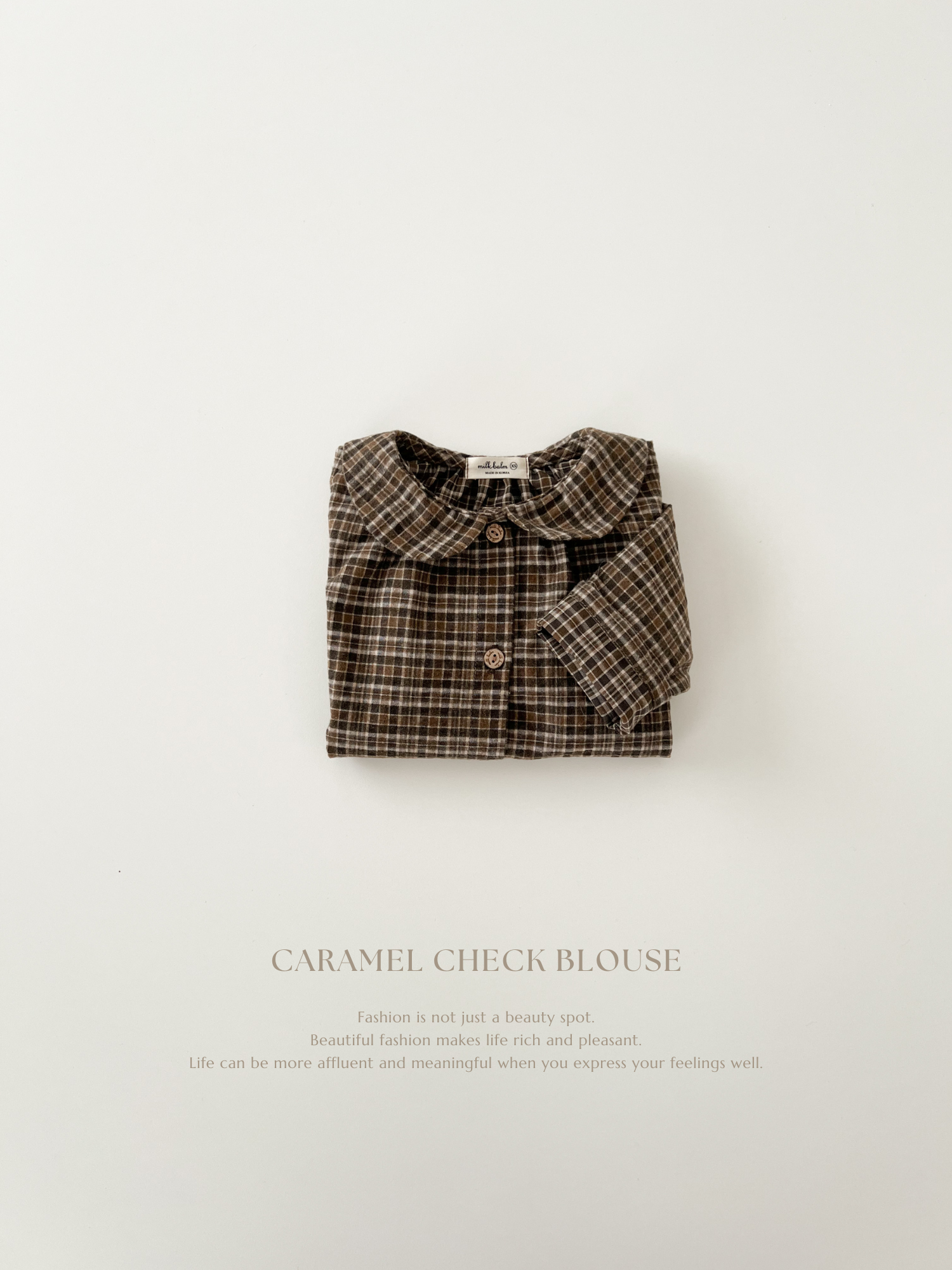 Caramel check blouse