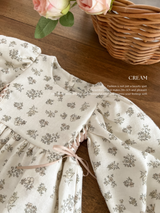 Cora side ribbon flower rompers