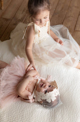 ［mkids］Chocolate lace bonnet