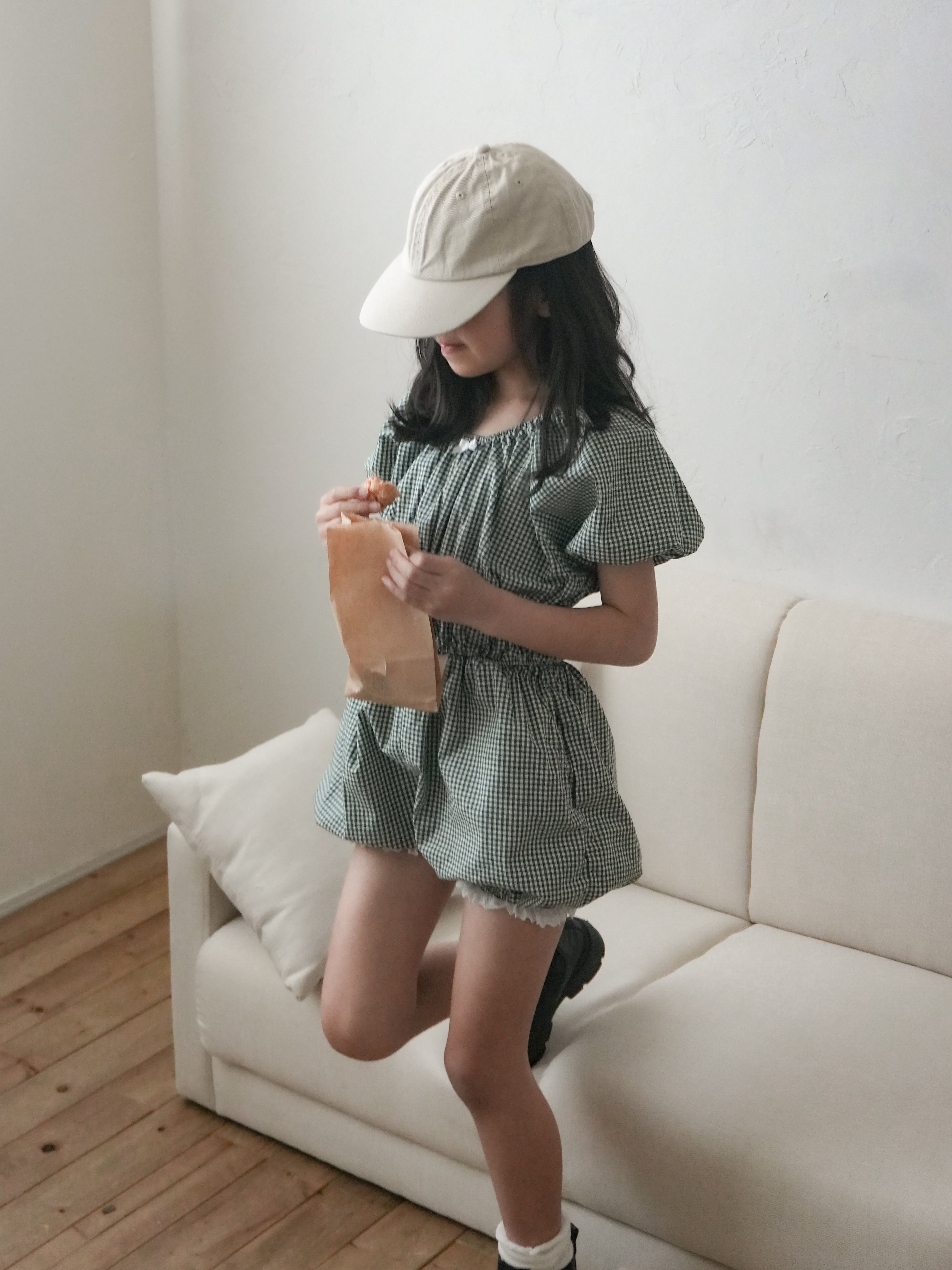 Check one-piece suit