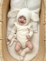 Bunny fur bonnet