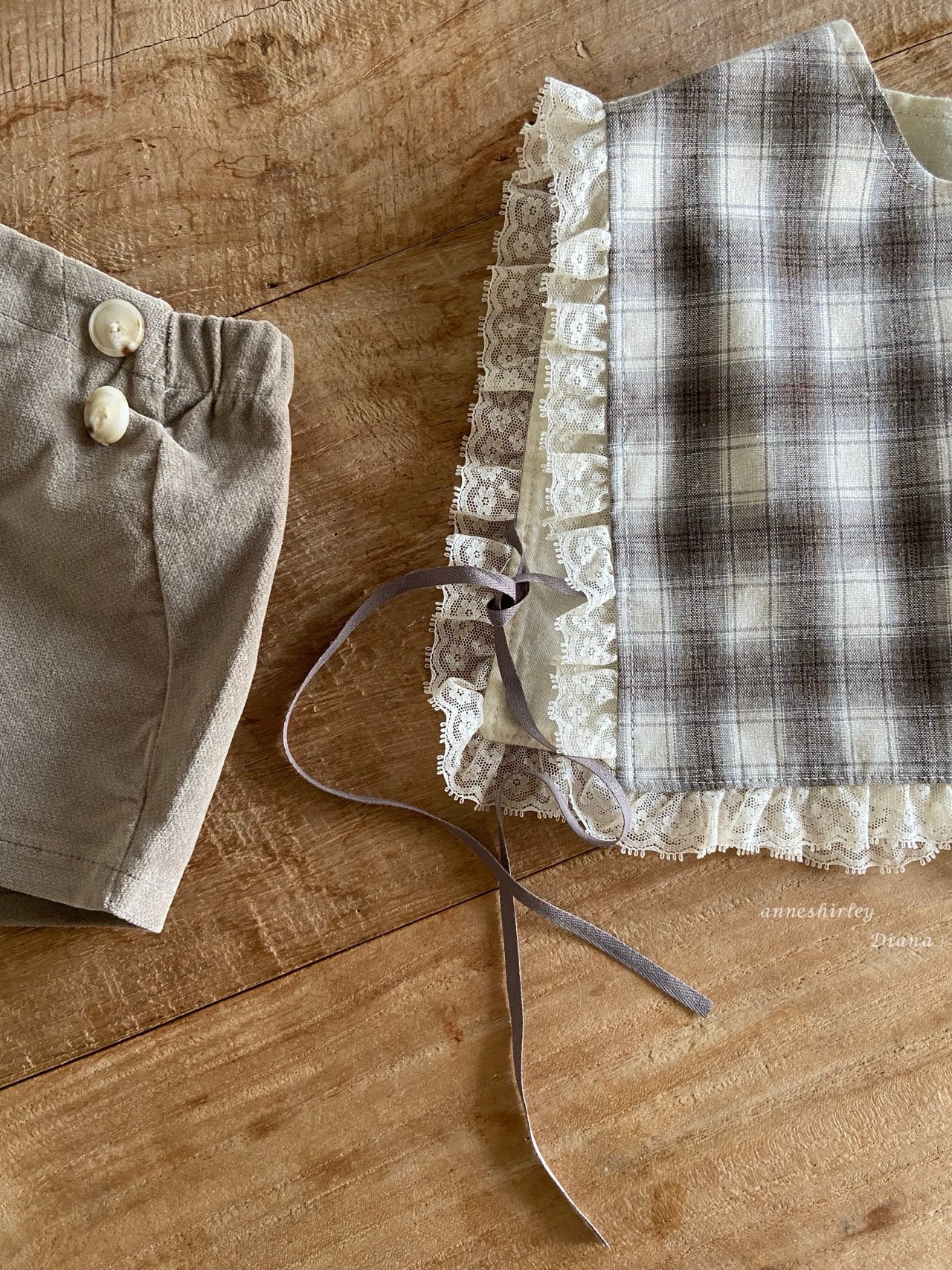 ［Anne shirley］Ange lace bustier (check)