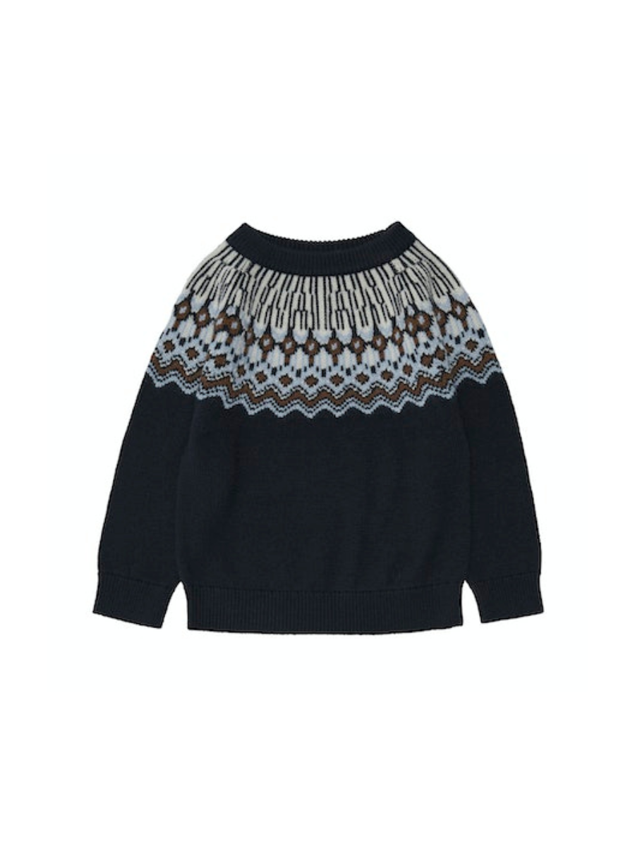 ［FUB］Fair Isle Sweater / Dark Navy