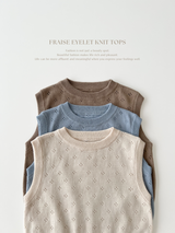 Fraise eyelet knit tops