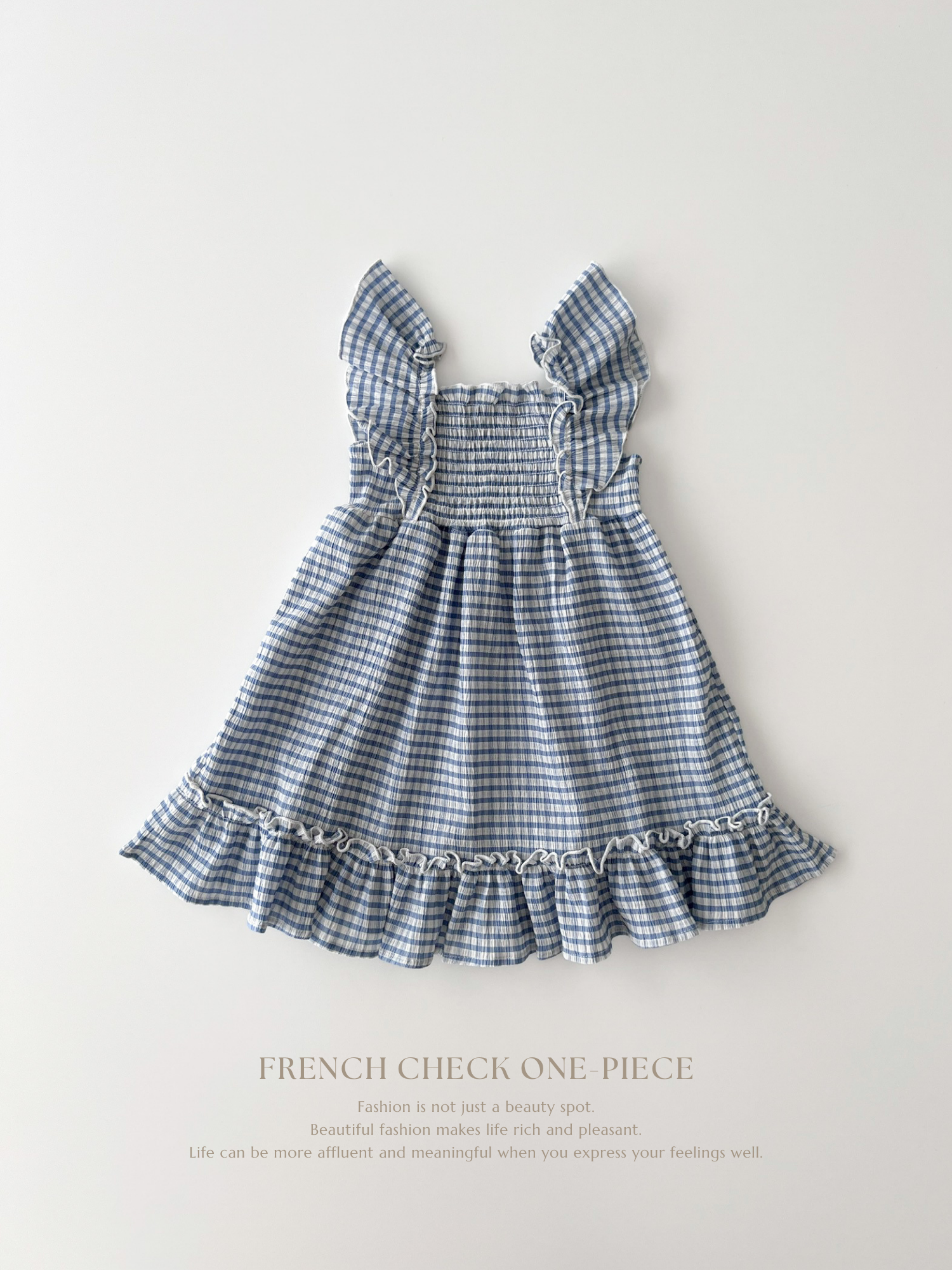 French check one-piece