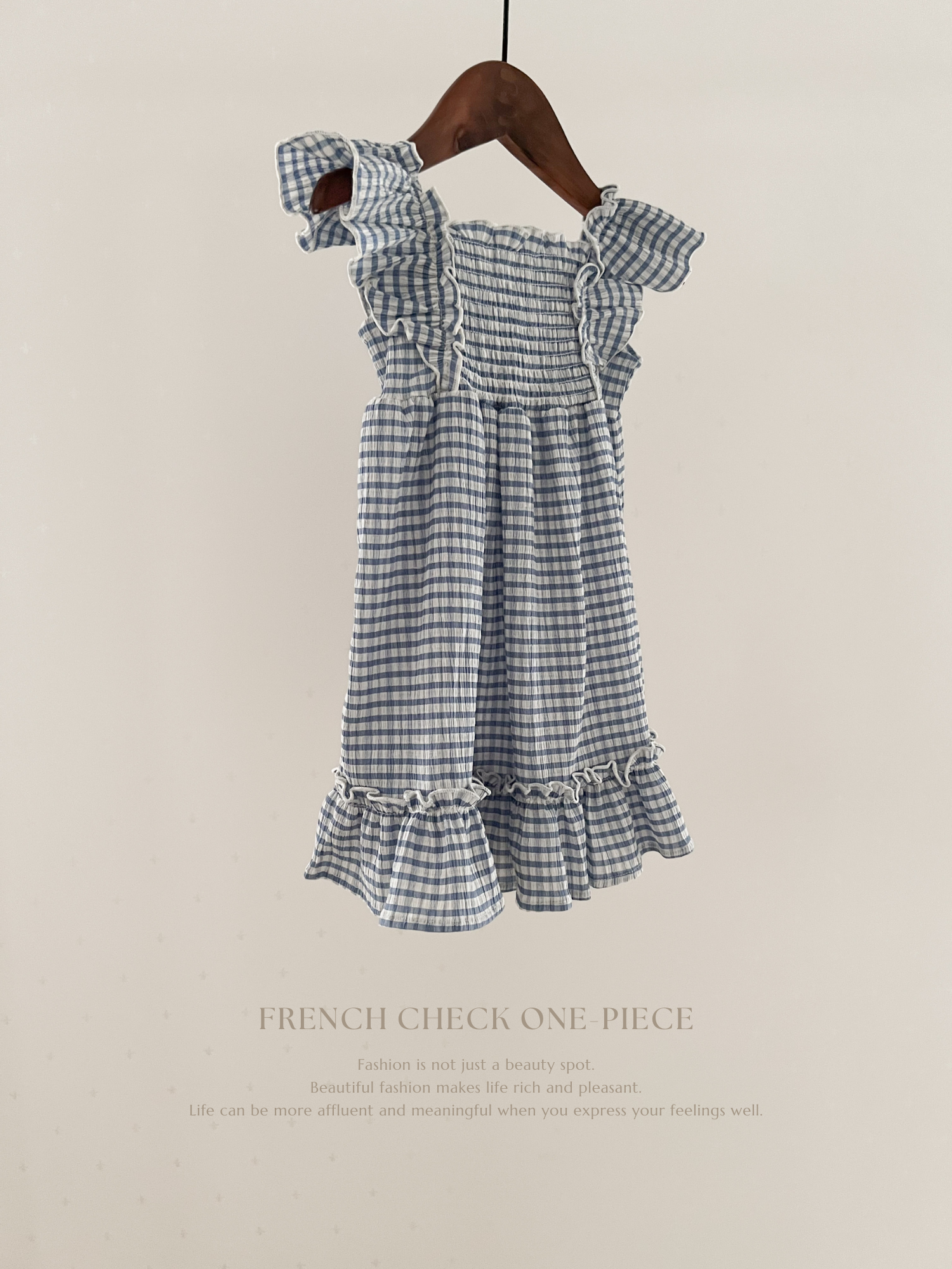 French check one-piece