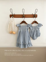 French check rompers