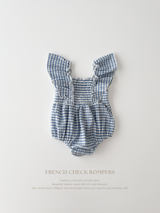 French check rompers