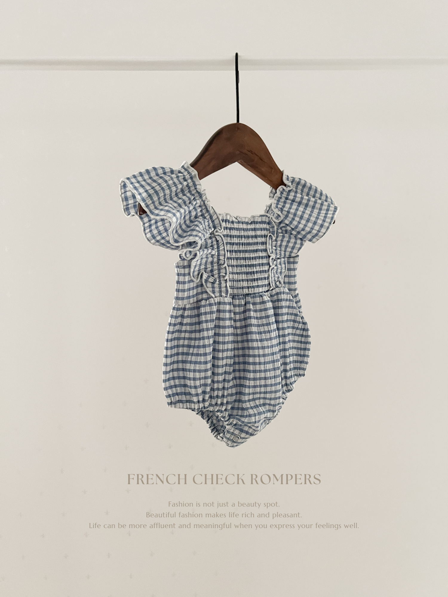 French check rompers