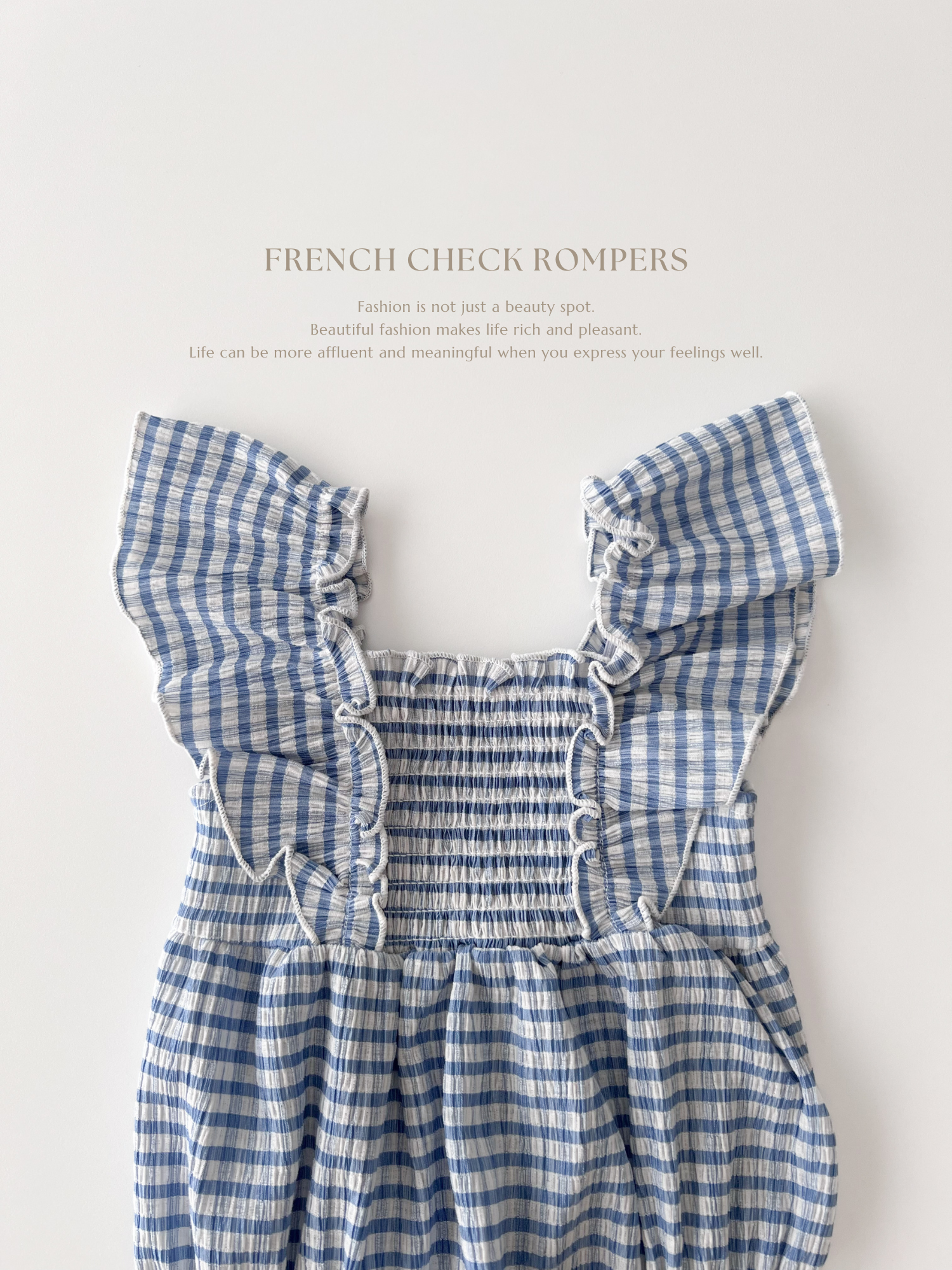 French check rompers