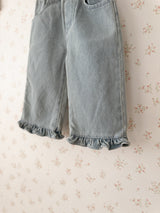 Straight frill pants