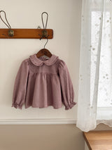 Candy frill check blouse