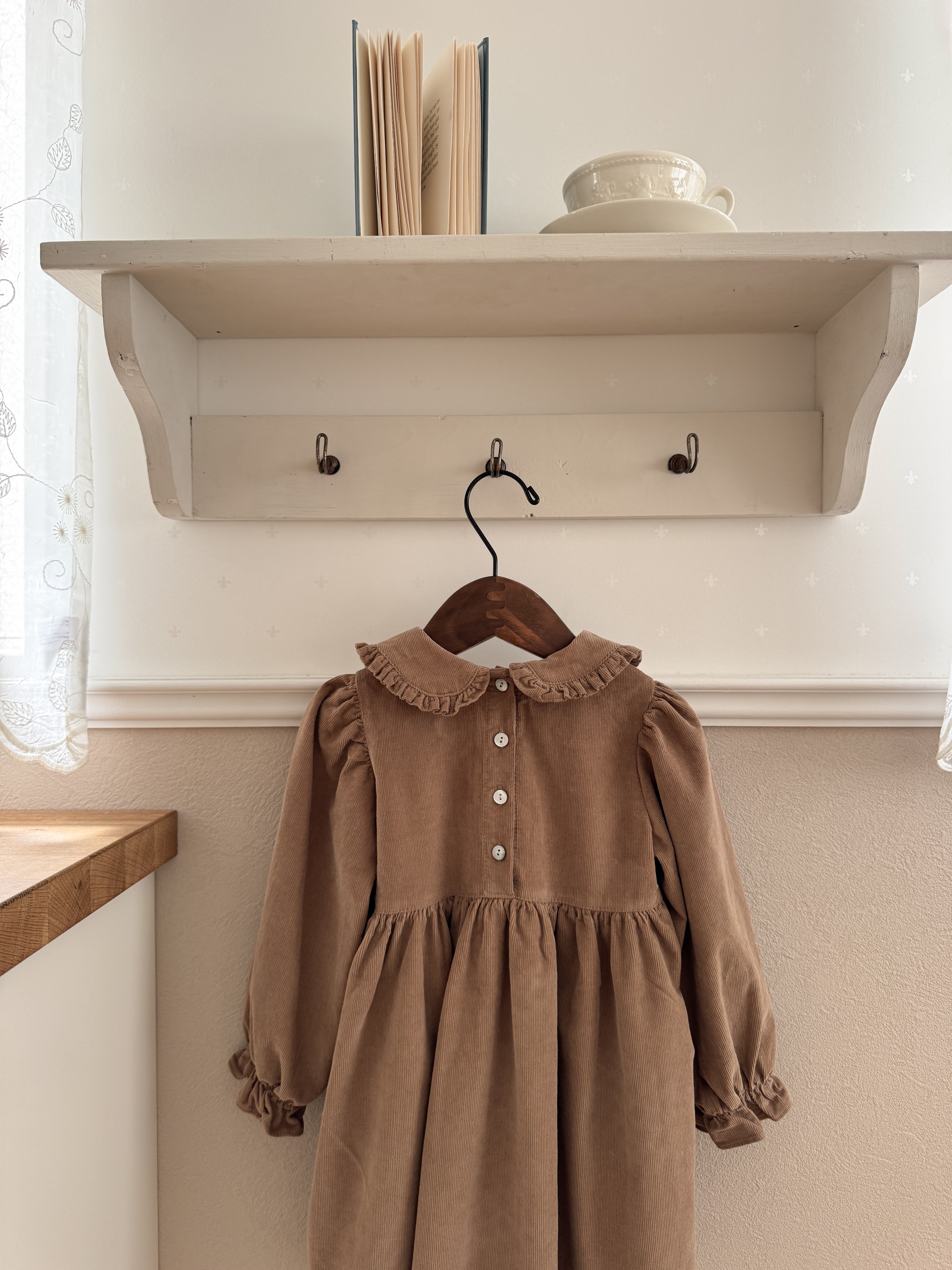 Latte corduroy one-piece