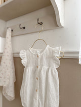 Frill button rompers