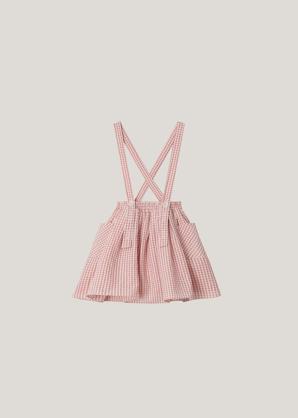 ［inné］Judy flare skirt - Detachable suspenders (pink gingham)