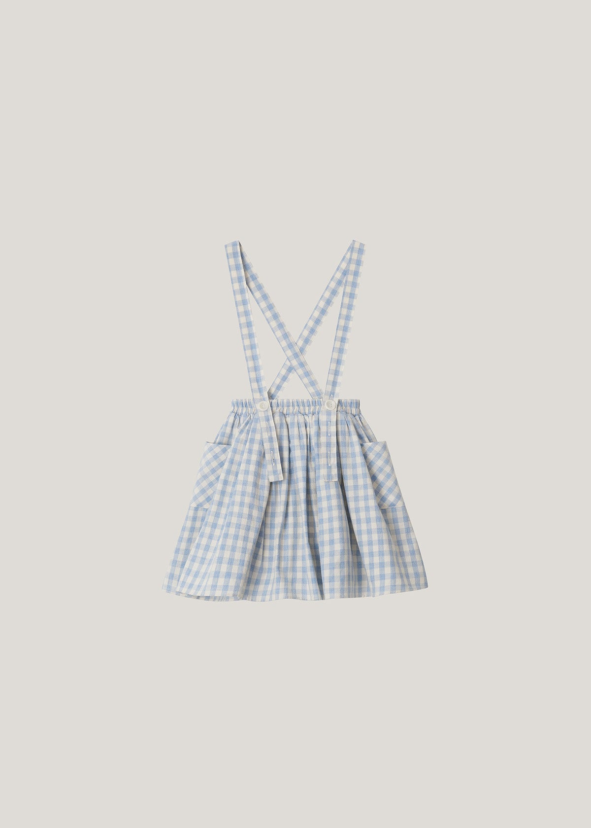 ［inné］Judy flare skirt - Detachable suspenders (blue gingham)