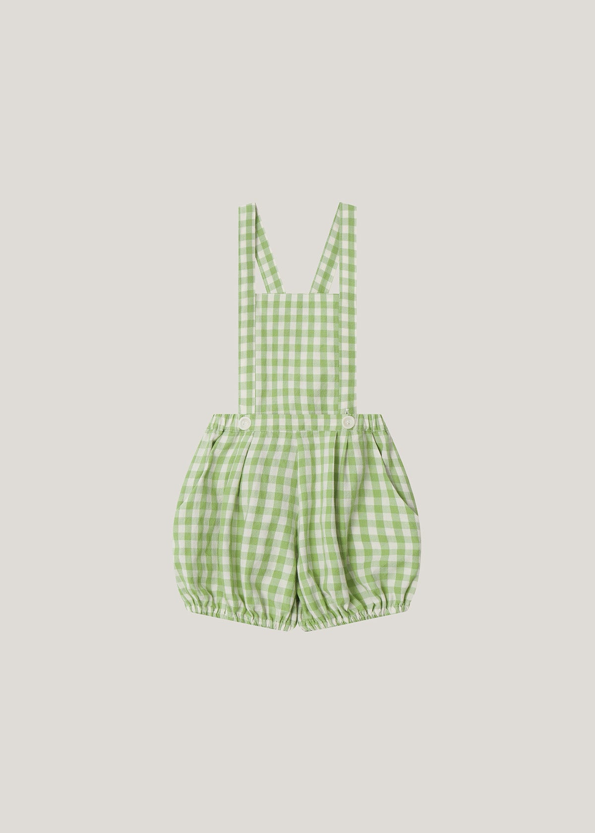 ［inné］Leni bloomer - Detachable suspenders (green gingham)