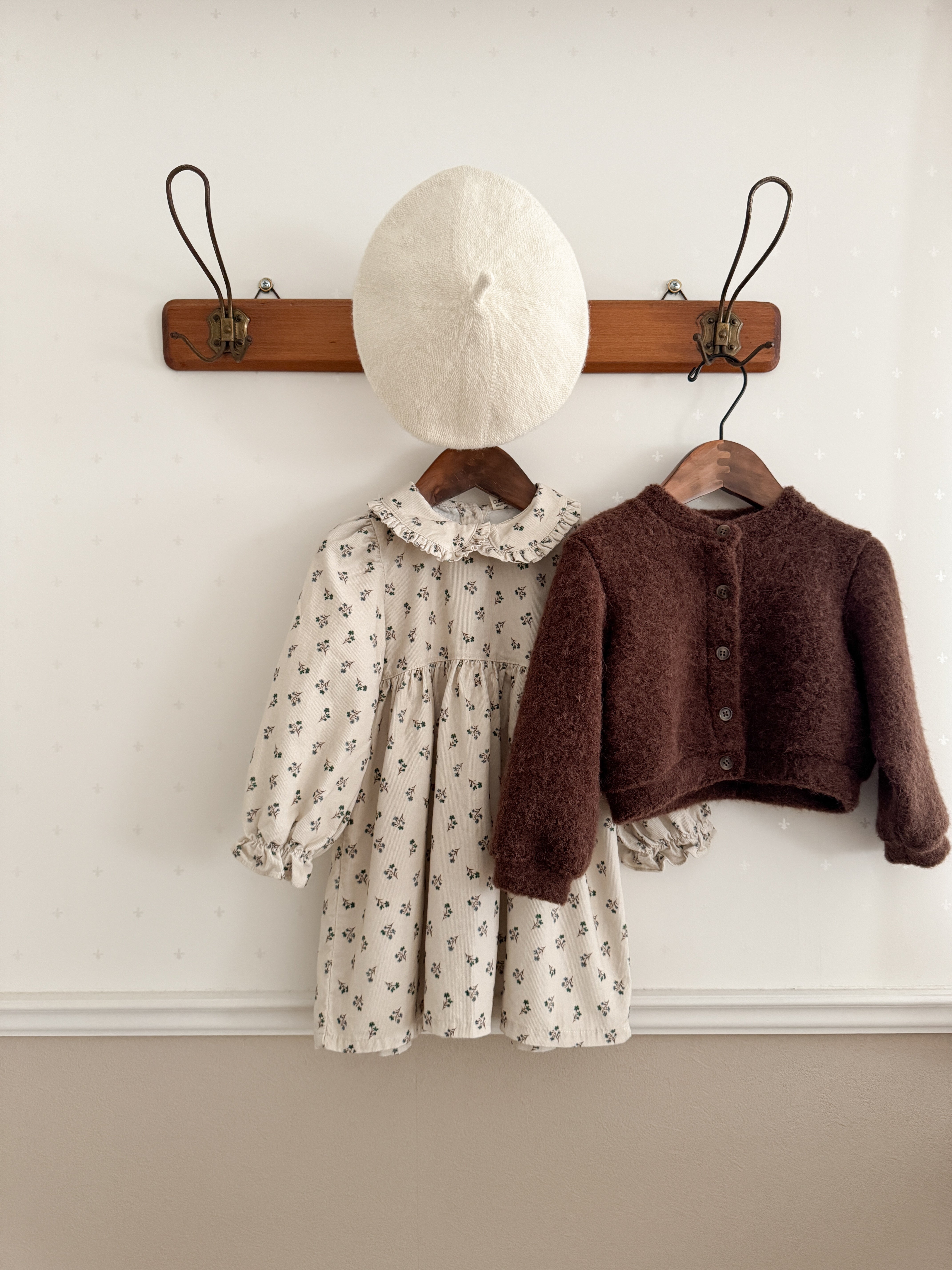 Baba flower corduroy one-piece