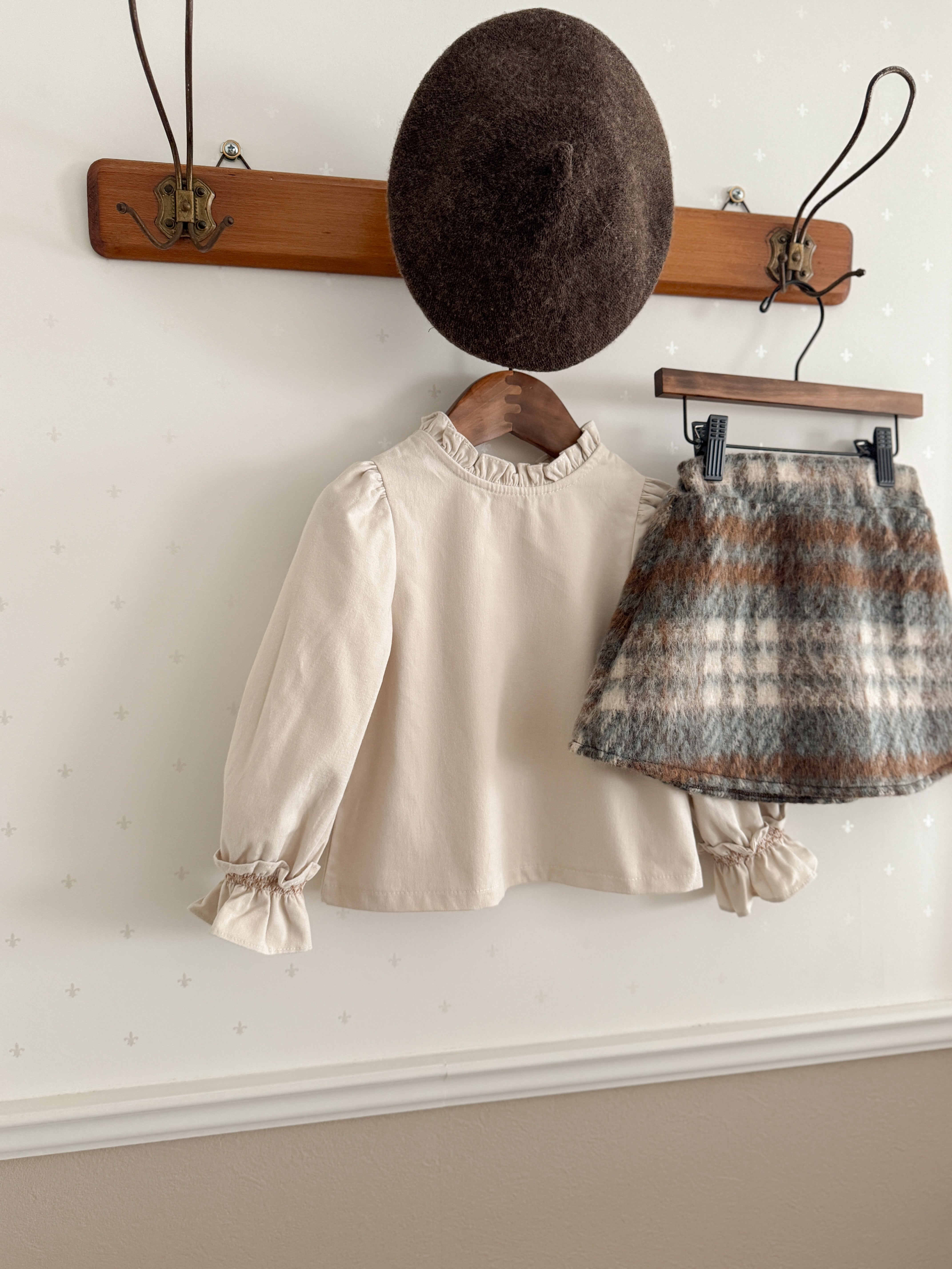 Cocoa check skirt