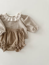 Susu lace check blouse