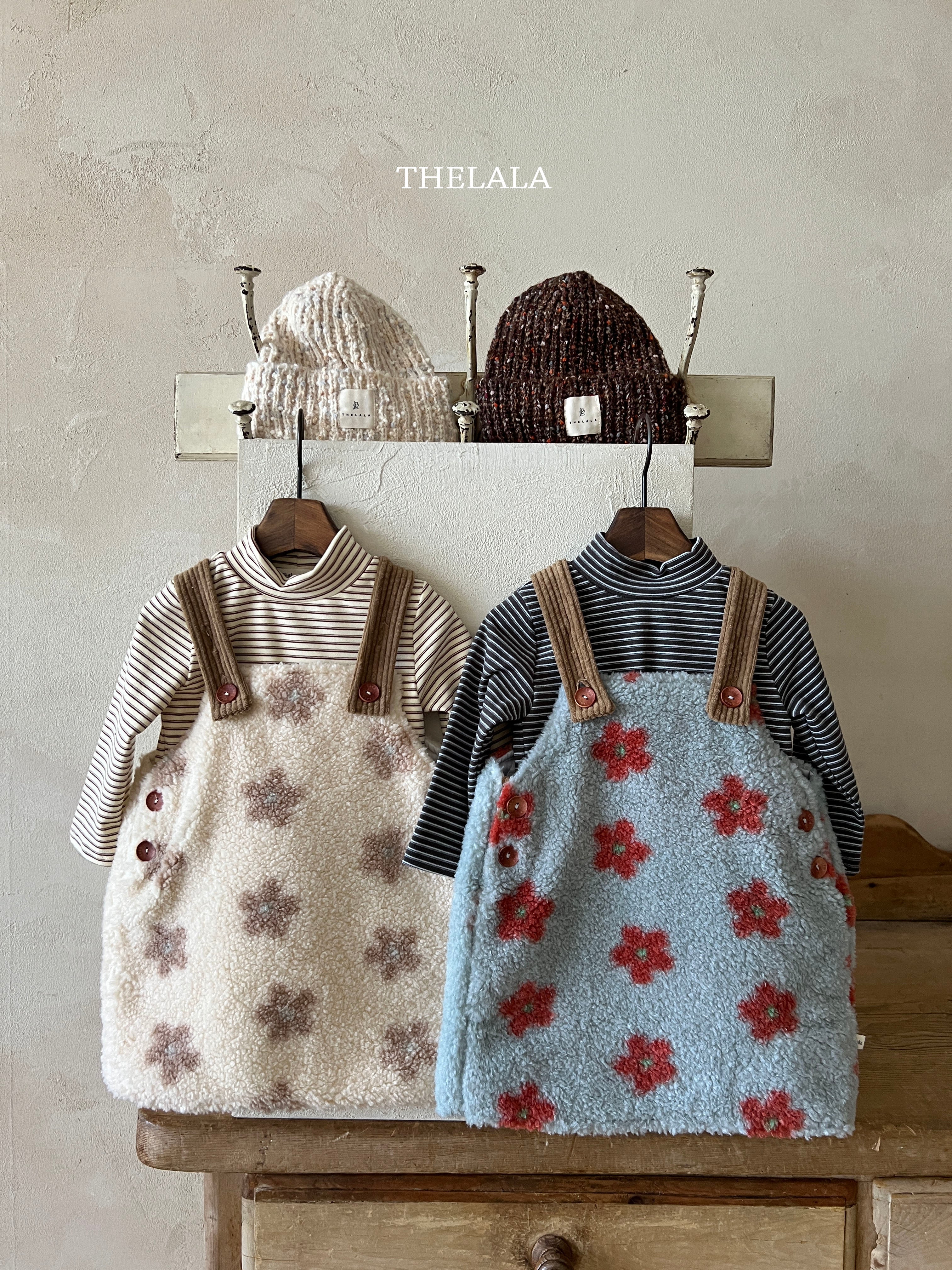 ［thelala］Stripe high neck tee