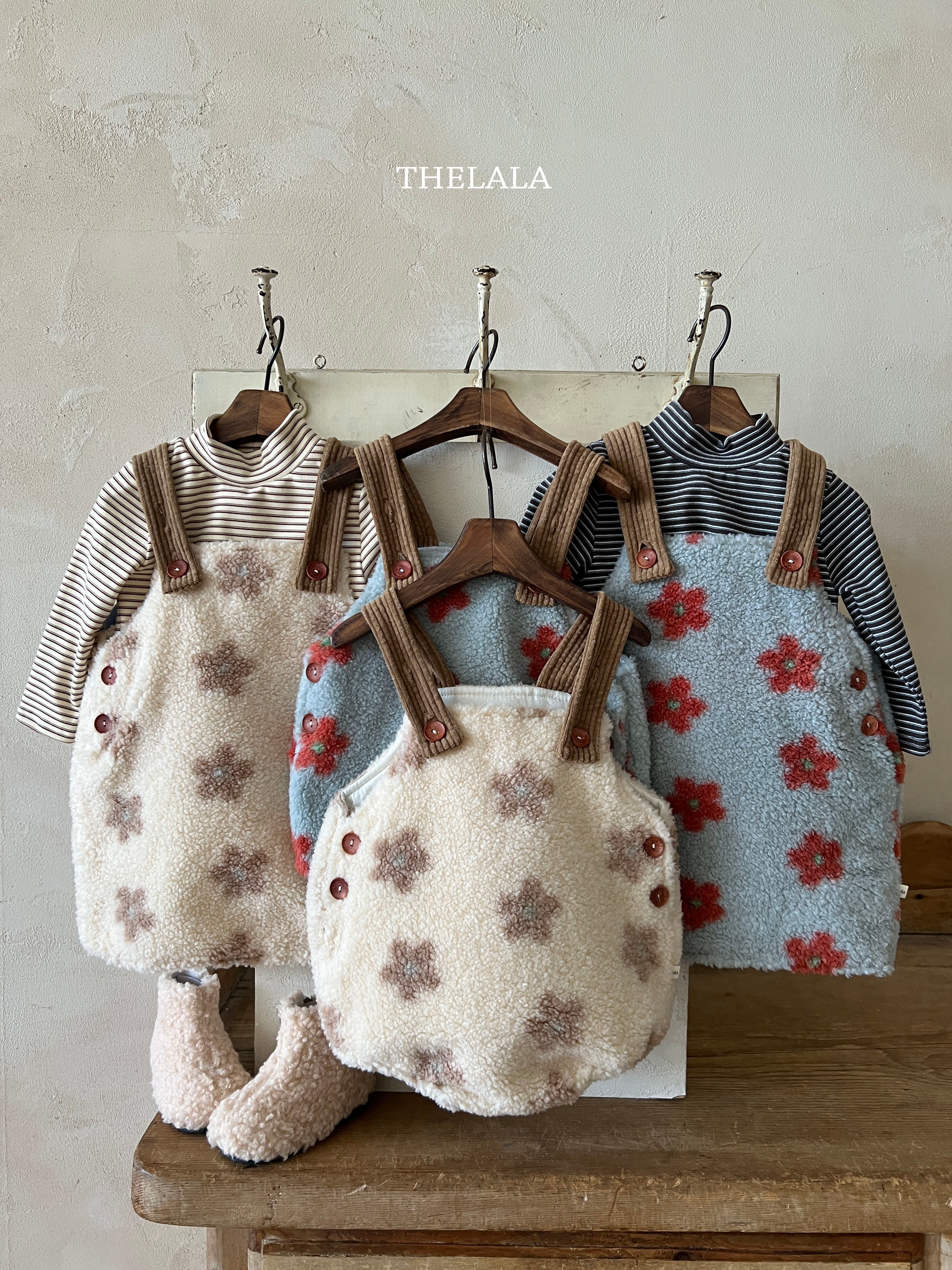 ［thelala］Boa flower one-piece