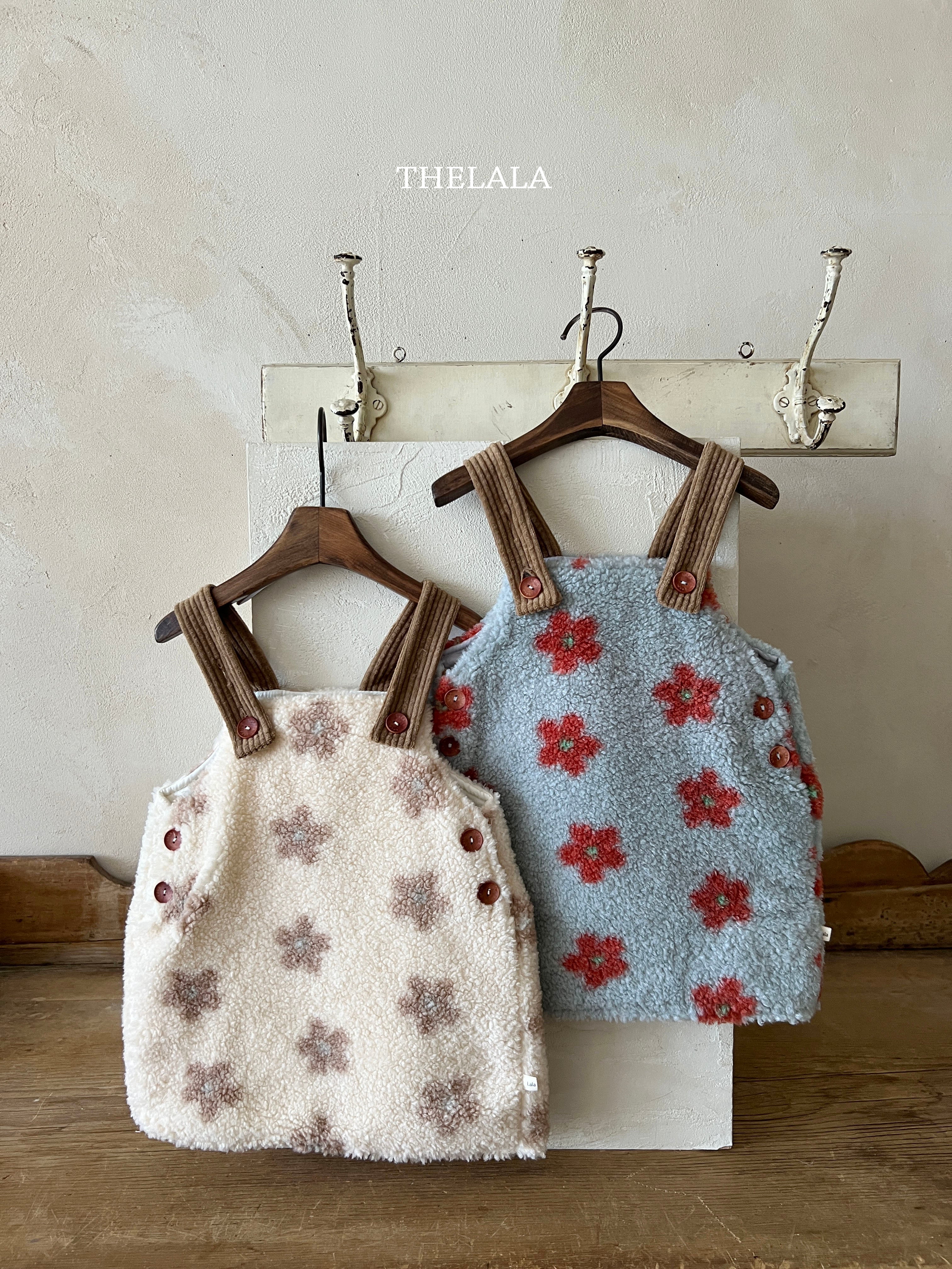 ［thelala］Boa flower one-piece