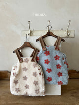 ［thelala］Boa flower one-piece