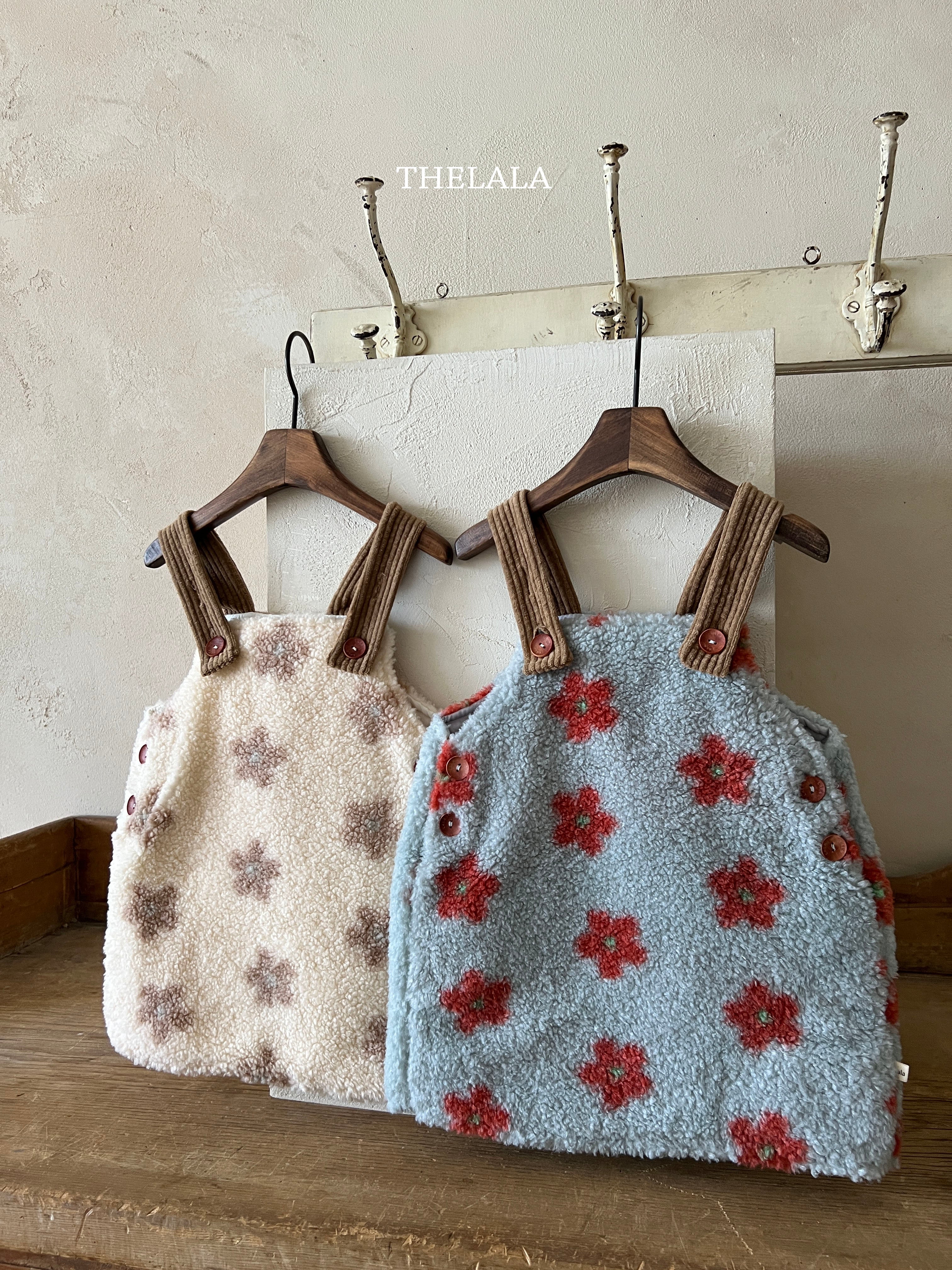 ［thelala］Boa flower one-piece