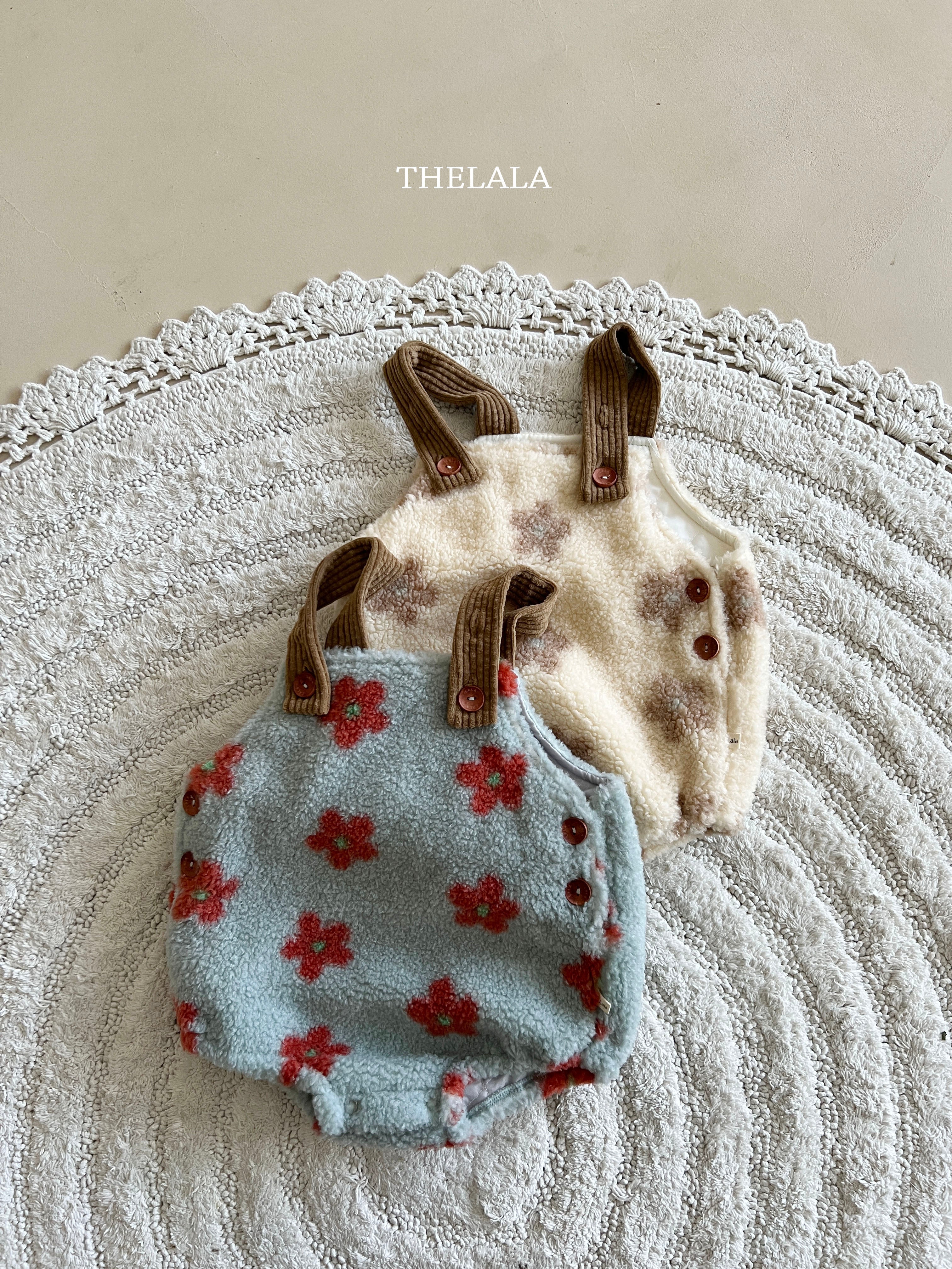 ［thelala］Boa flower rompers