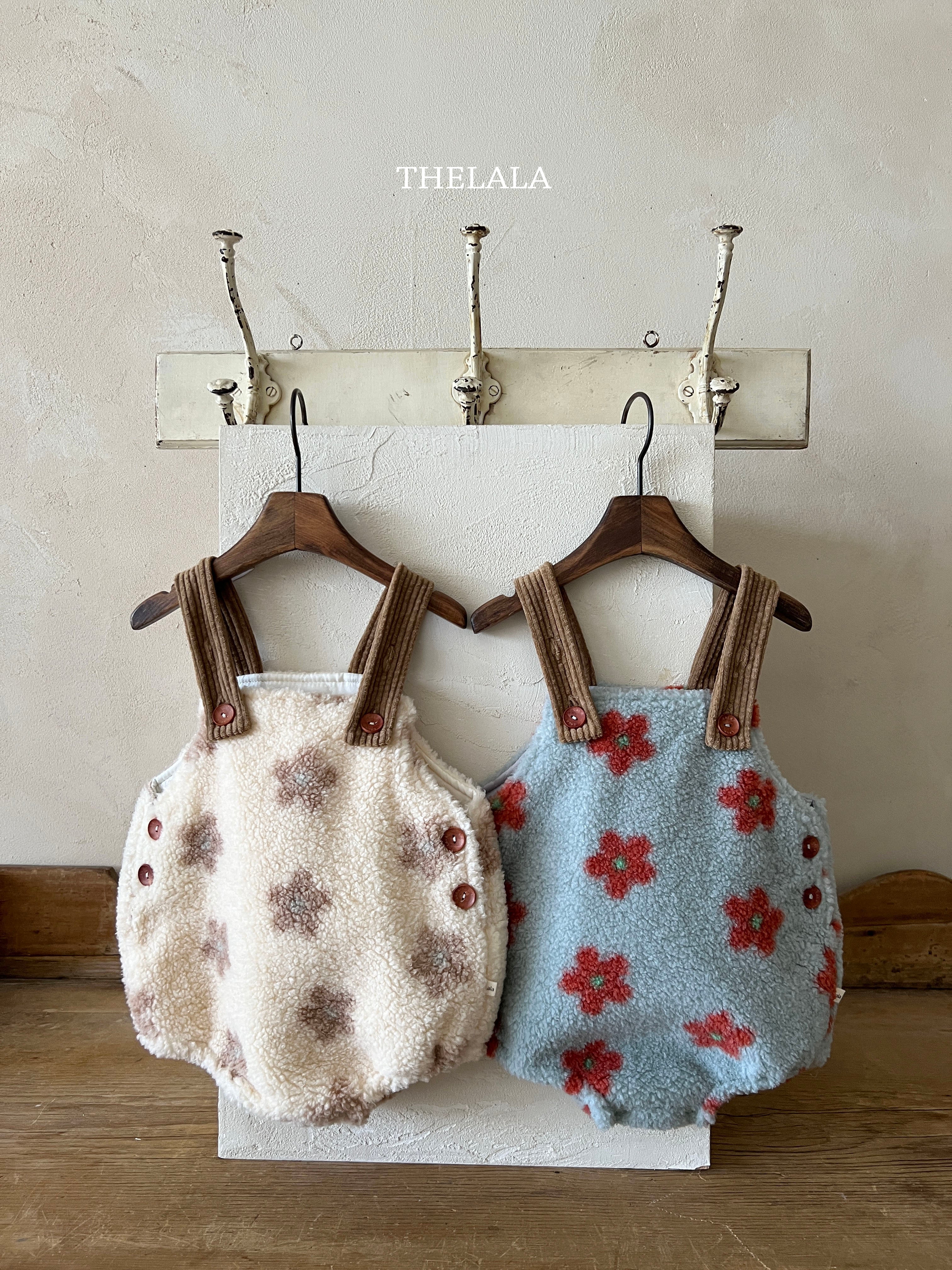 ［thelala］Boa flower rompers