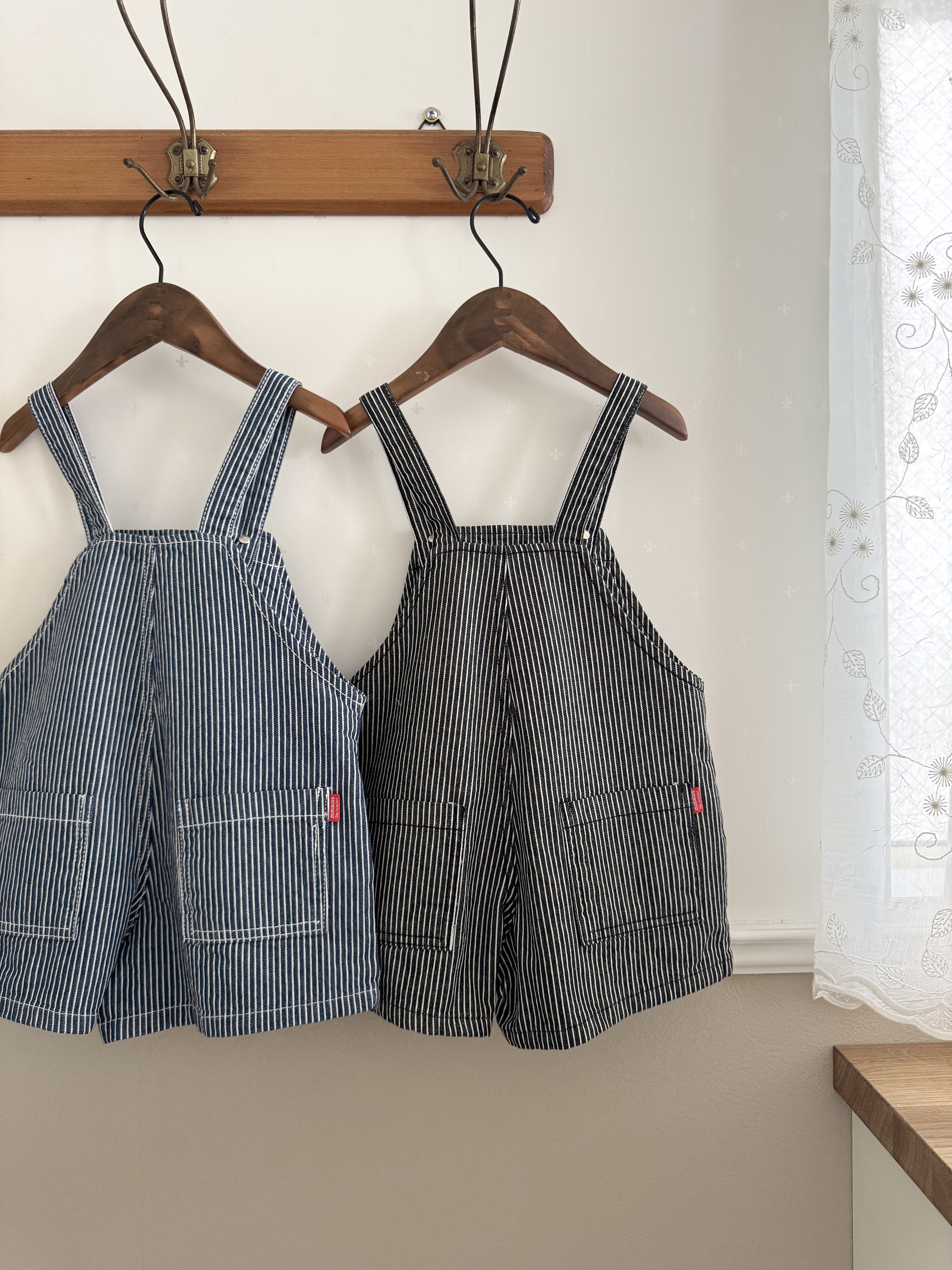Ellis stripe short overalls
