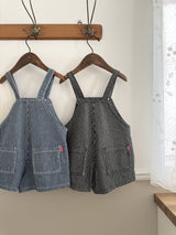 Ellis stripe short overalls