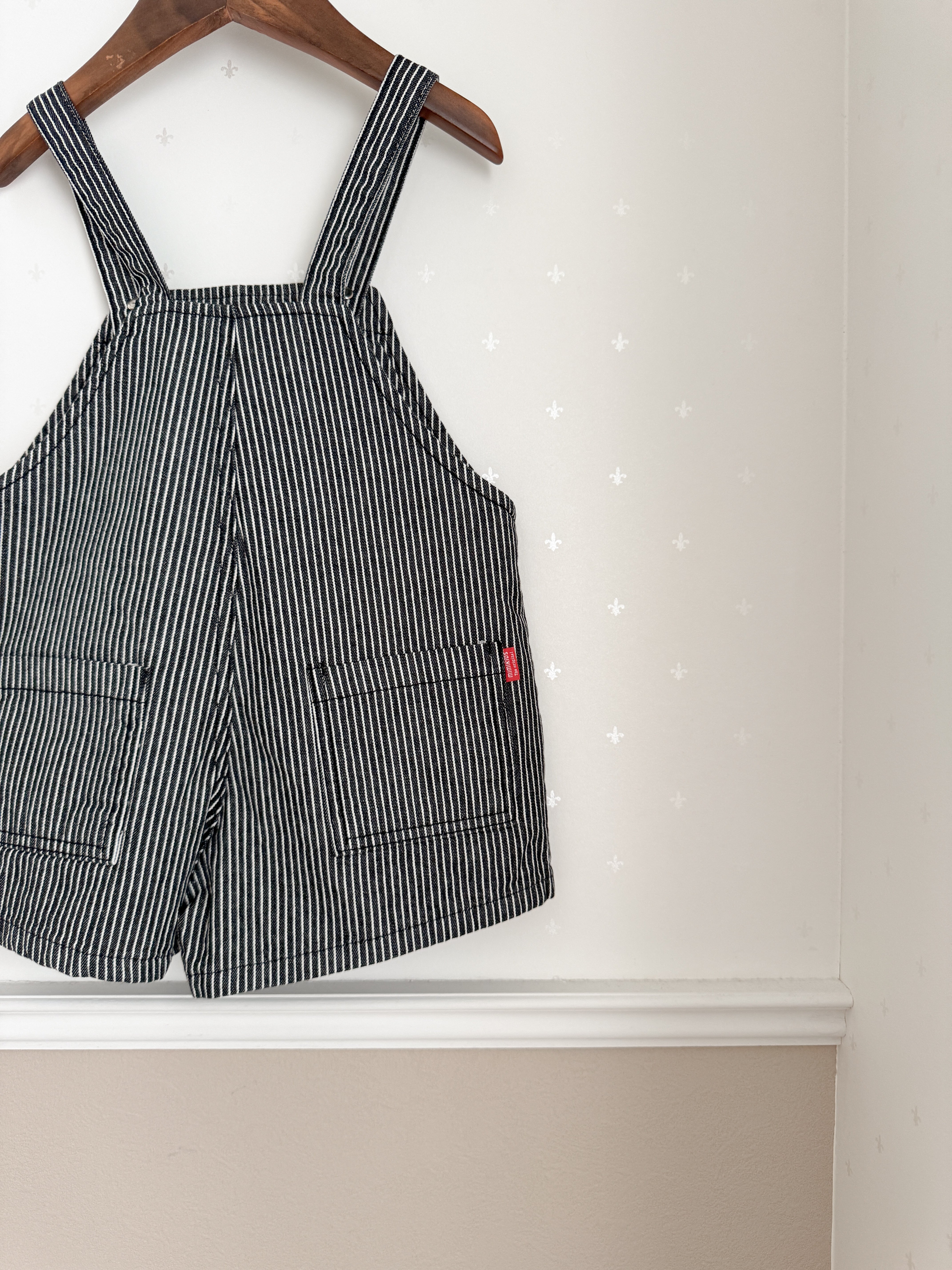 Ellis stripe short overalls