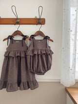 ［Anne shirley × Noeul.］Canelé check rompers