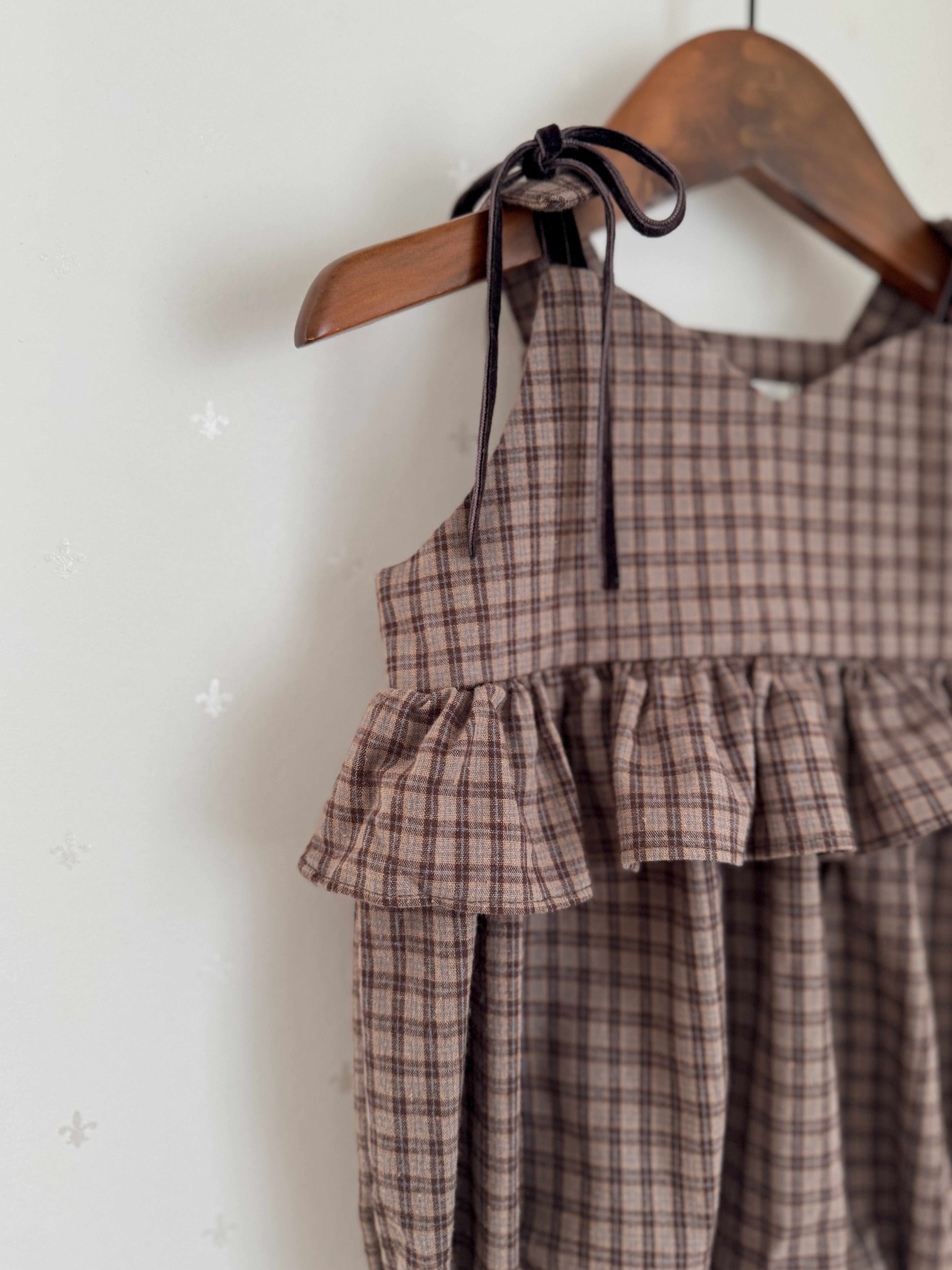 ［Anne shirley × Noeul.］Canelé check rompers