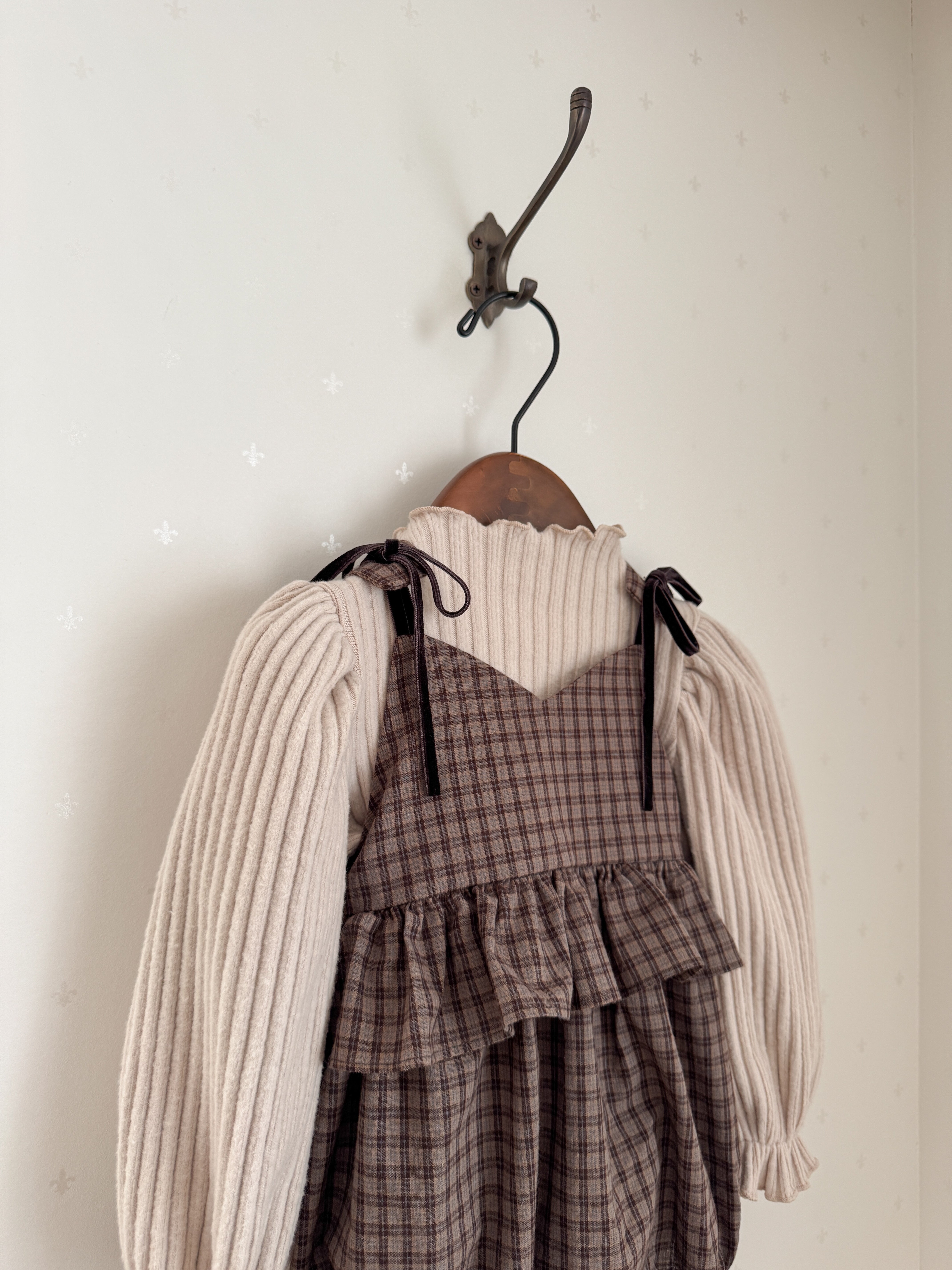 ［Anne shirley × Noeul.］Canelé check rompers