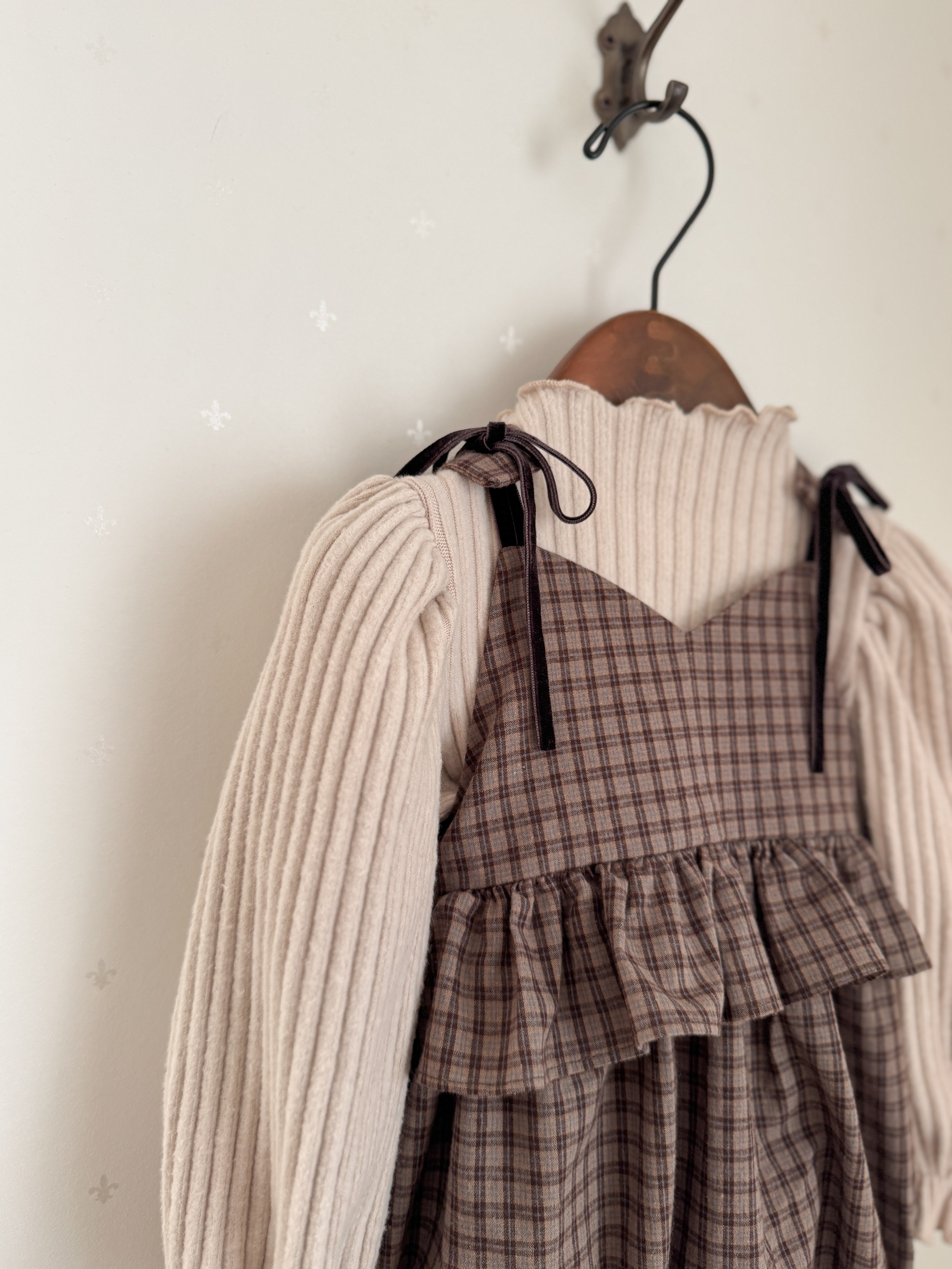 ［Anne shirley × Noeul.］Canelé check rompers