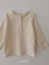 ［aladin］Lace button tee