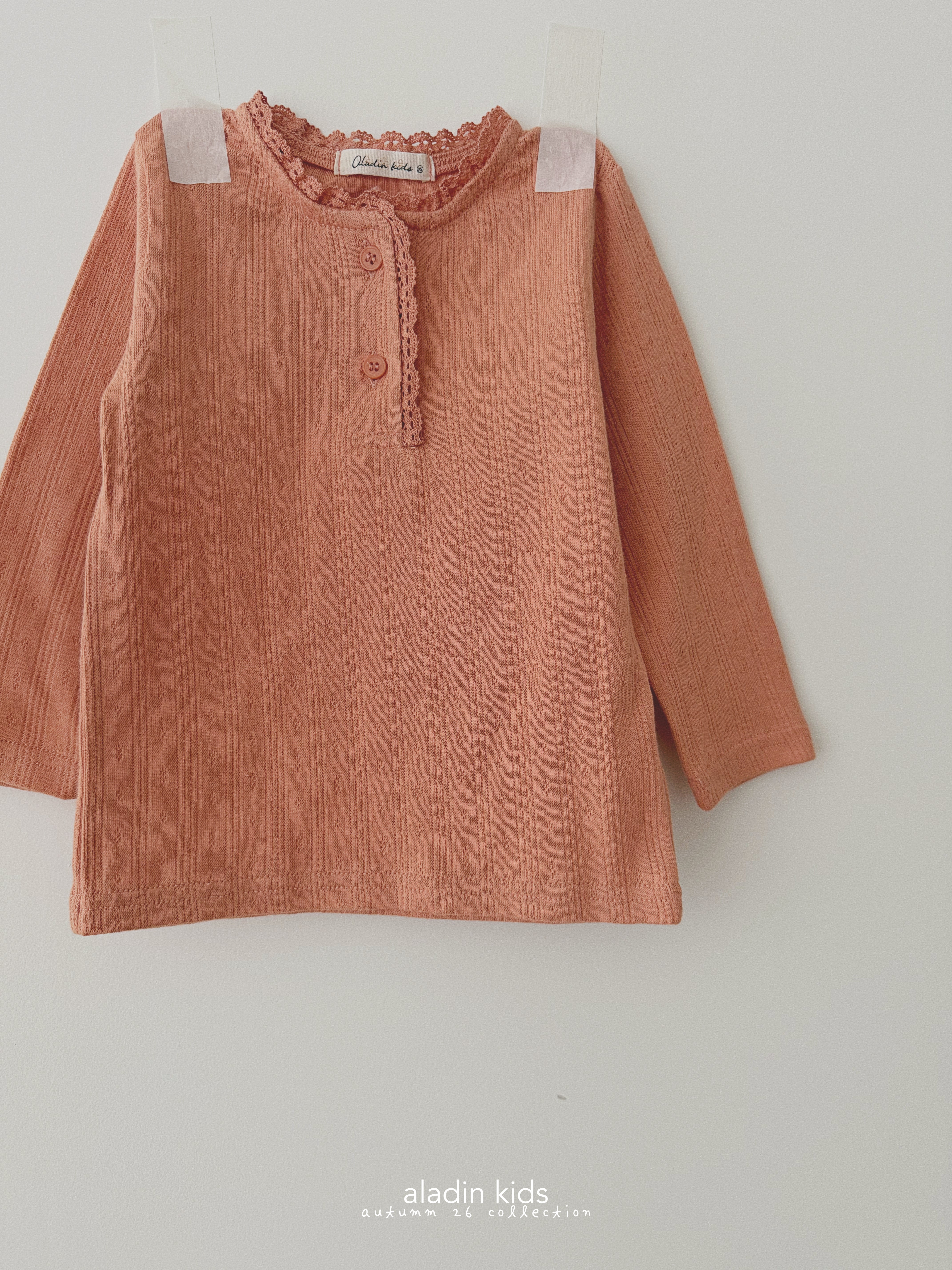［aladin］Lace button tee