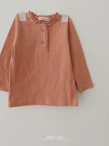 ［aladin］Lace button tee