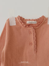 ［aladin］Lace button tee