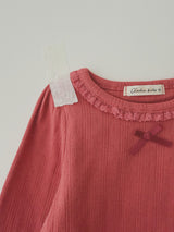 ［aladin］Eyelet ribbon puff tee