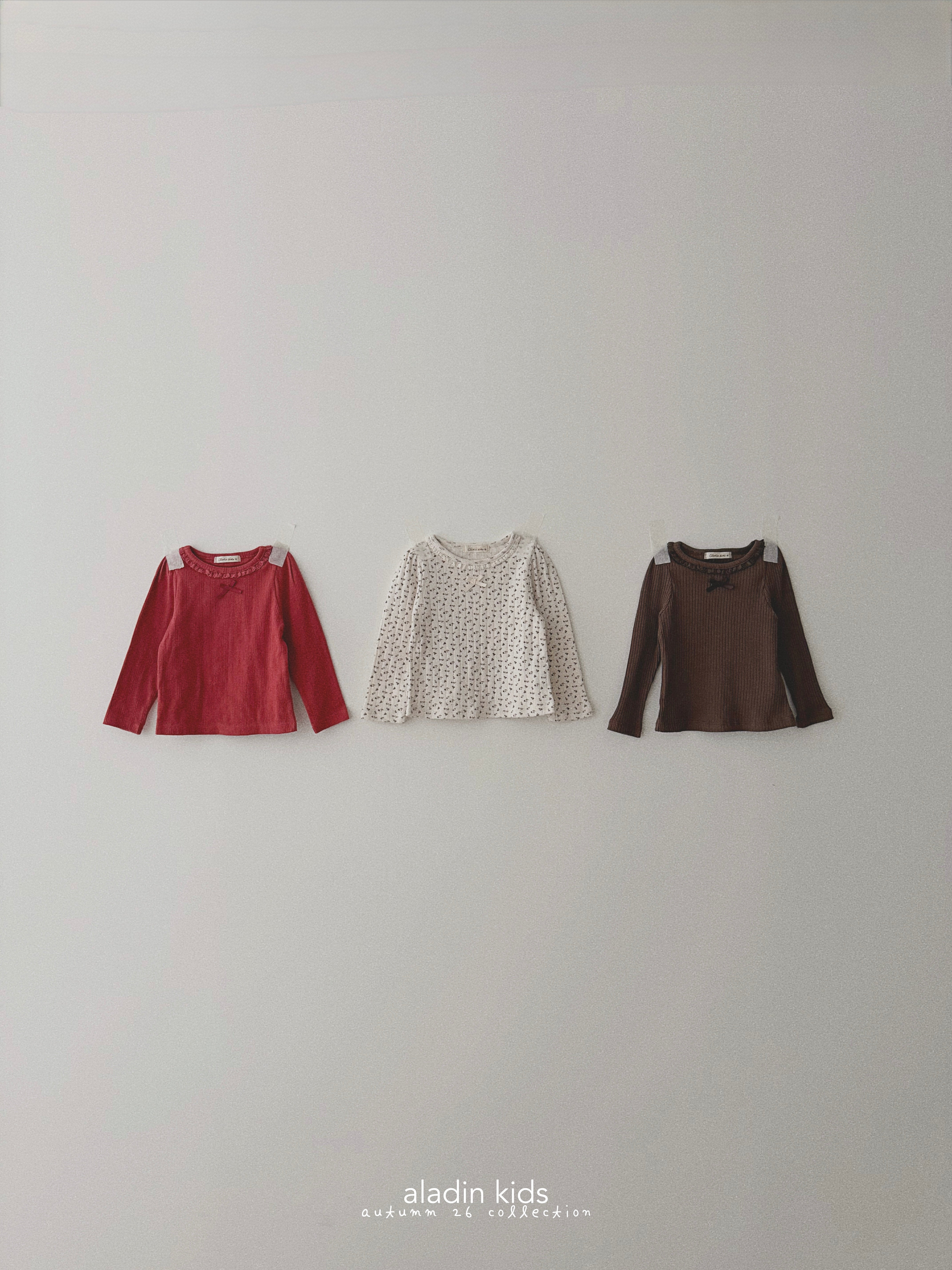 ［aladin］Eyelet ribbon puff tee