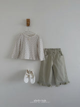 ［aladin］Eyelet ribbon puff tee