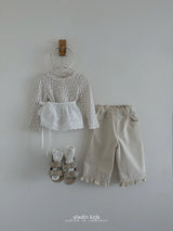 ［aladin］Eyelet ribbon puff tee
